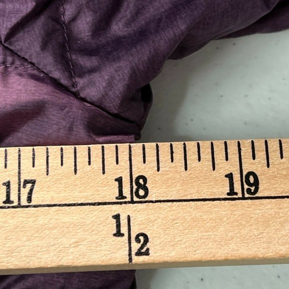 Eddie Bauer EB 650 Down Puffer Jacket Womens XS Purple Hooded Zip Up Out… - Picture 7 of 8